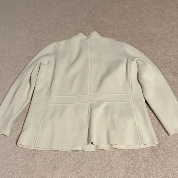 Talbots Woman Petites Cream Button-Up Sweater Cardigan - Picture 9 of 11